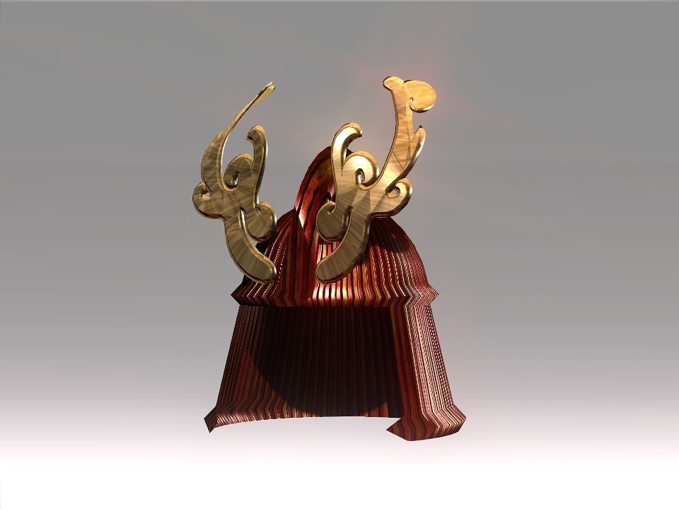 Ornament Helmet Low-poly 3D model_2