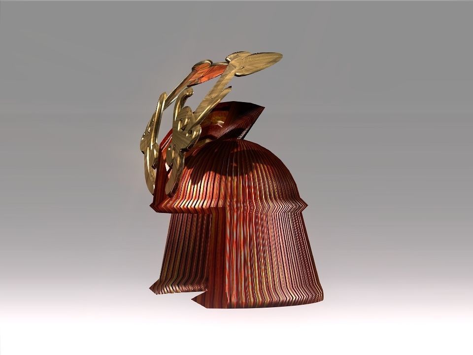 Ornament Helmet Low-poly 3D model_5