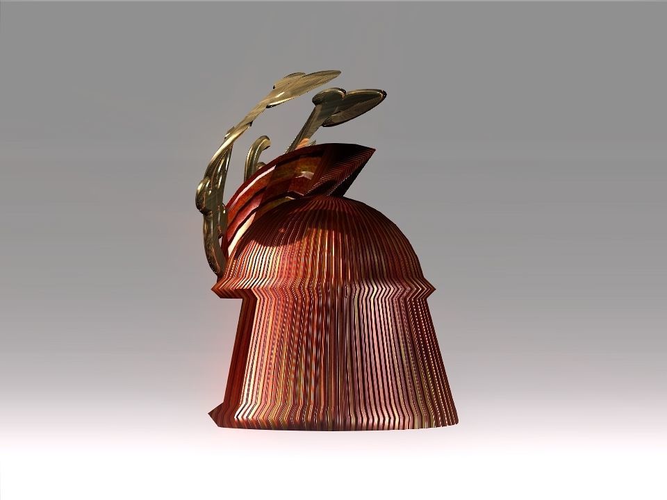 Ornament Helmet Low-poly 3D model_7