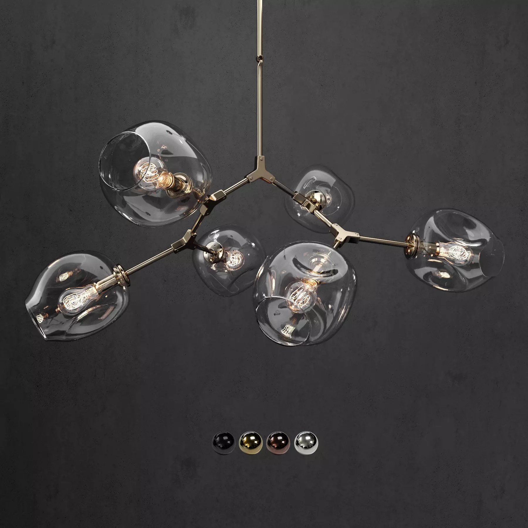 Collection Branching bubble 6 lamps 3D model_0