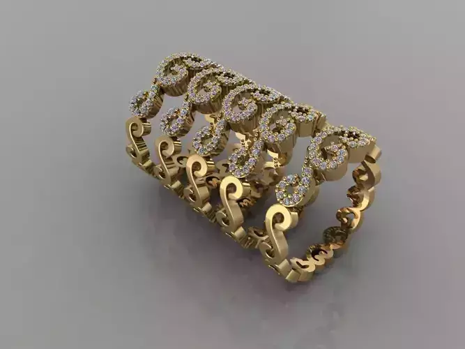 GC GOLD T100- Diamond gold ring 