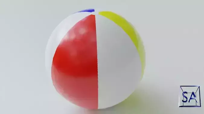 Low Poly Rigged Beach Ball Low-poly 3D model