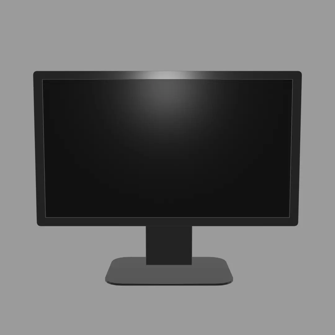 Low-poly Widescreen Monitor Low-poly 3D model_0