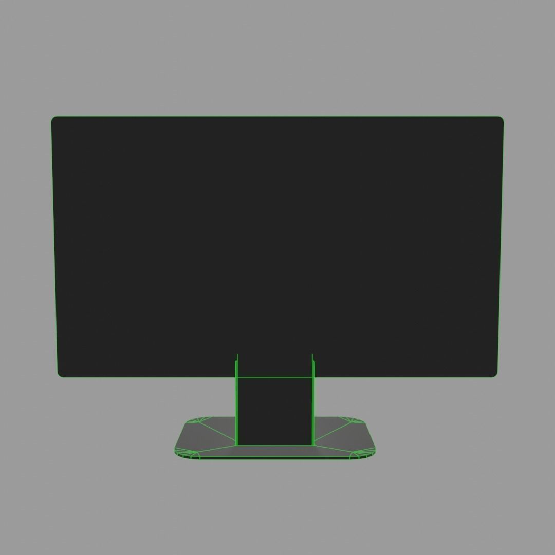 Low-poly Widescreen Monitor Low-poly 3D model_3