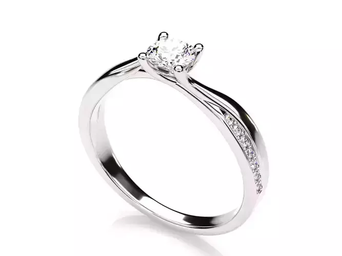 Platinum Twist Diamond Ring