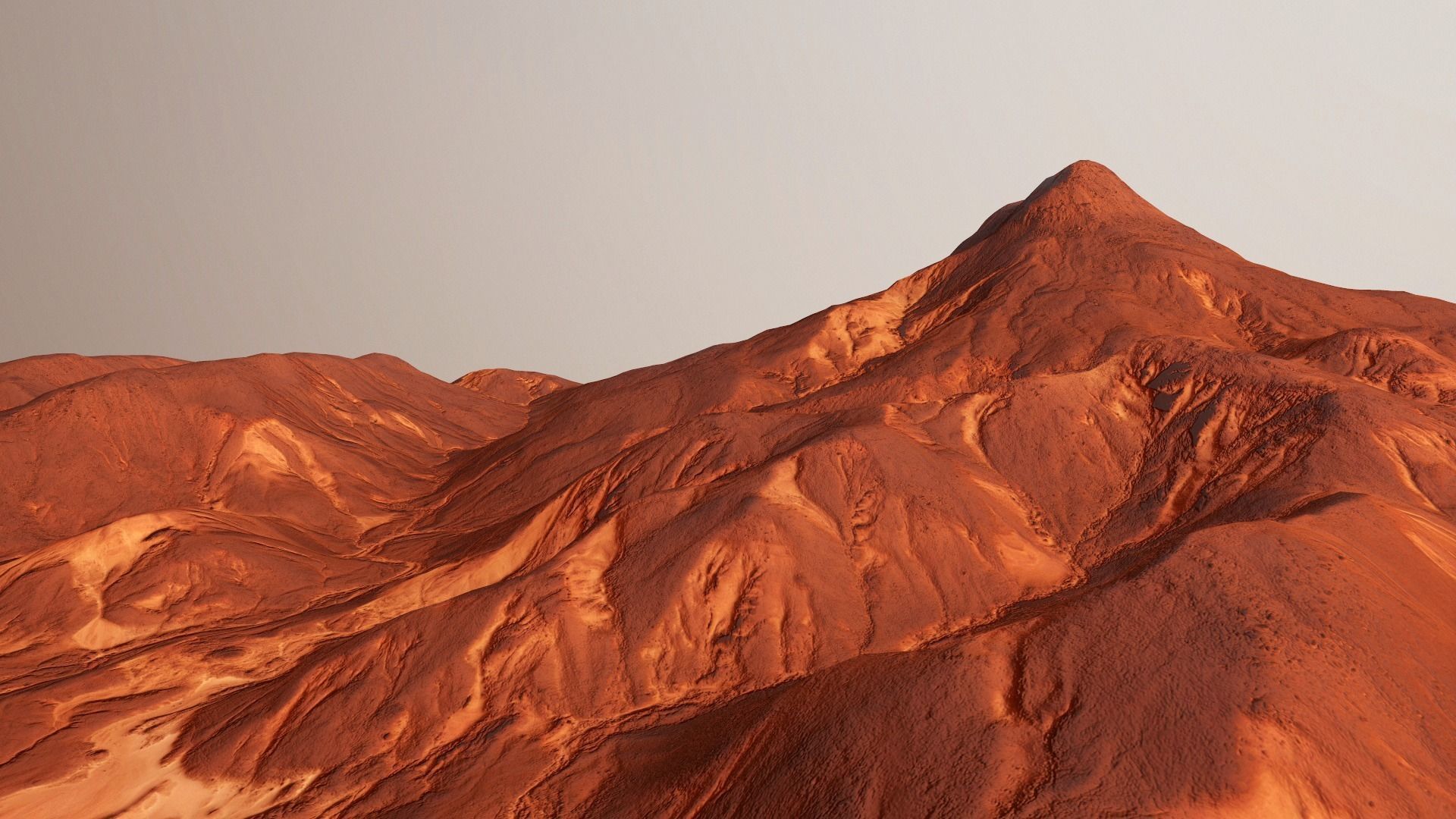 Mars Mountain Red Planet Terrain Landscape Desert PBR 07 Low-poly 3D model_15