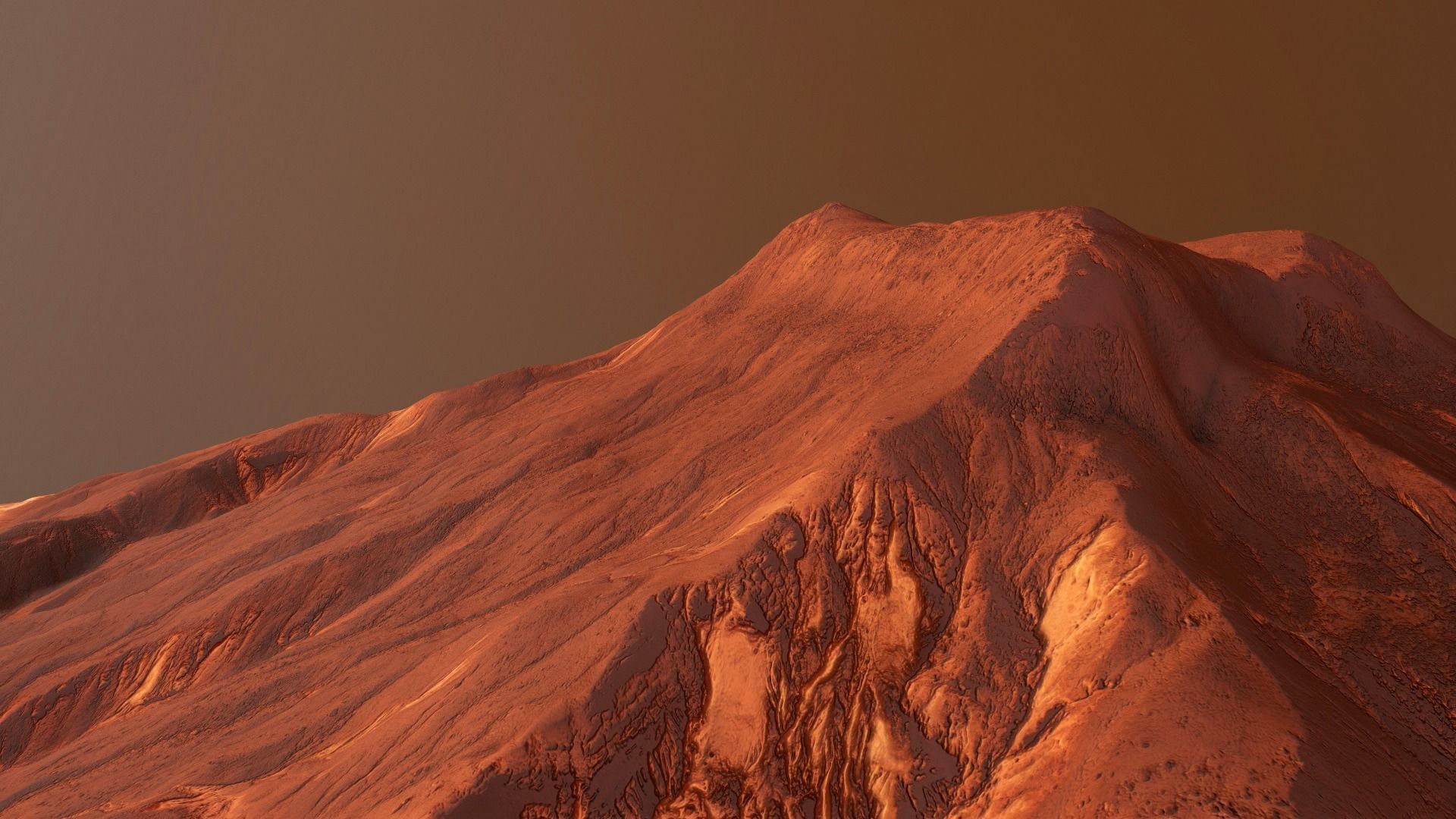 Mars Mountain Red Planet Terrain Landscape Desert PBR 07 Low-poly 3D model_3