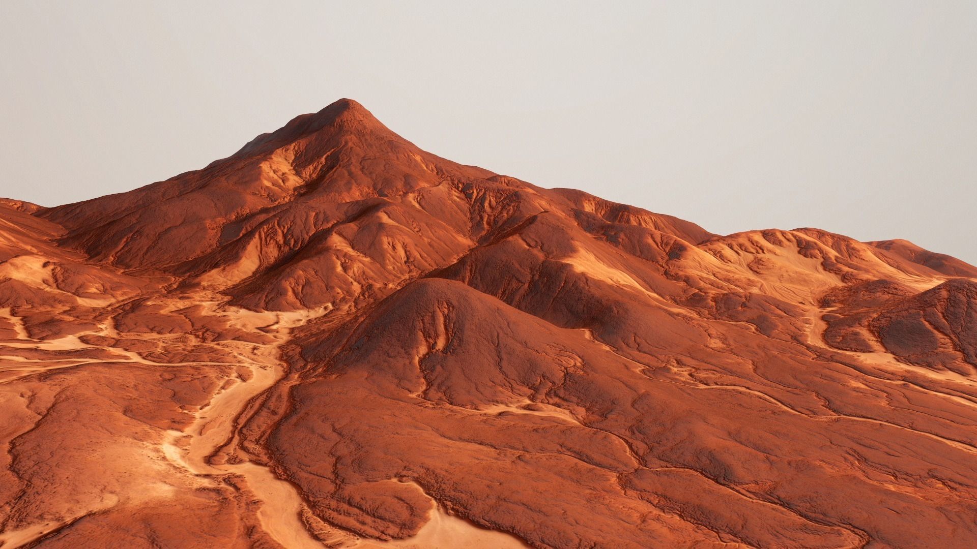 Mars Mountain Red Planet Terrain Landscape Desert PBR 07 Low-poly 3D model_5