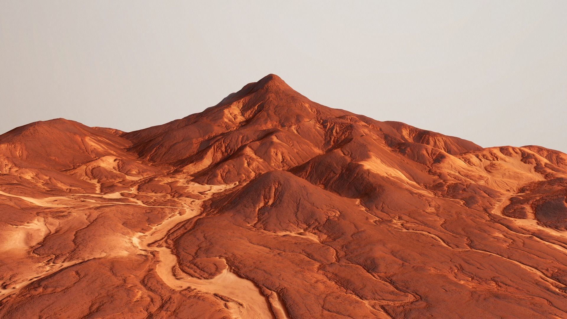 Mars Mountain Red Planet Terrain Landscape Desert PBR 07 Low-poly 3D model_6