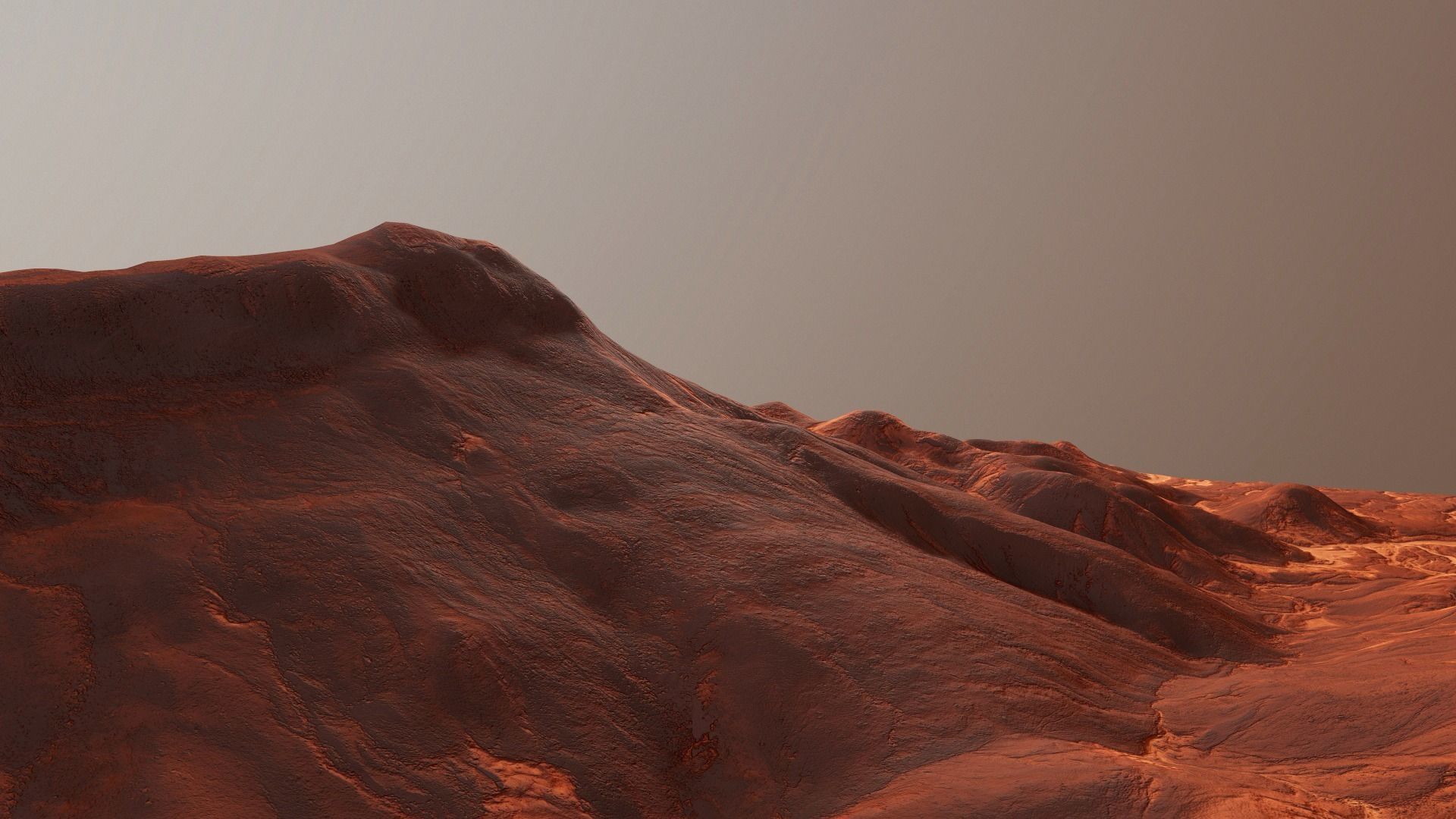 Mars Mountain Red Planet Terrain Landscape Desert PBR 07 Low-poly 3D model_19
