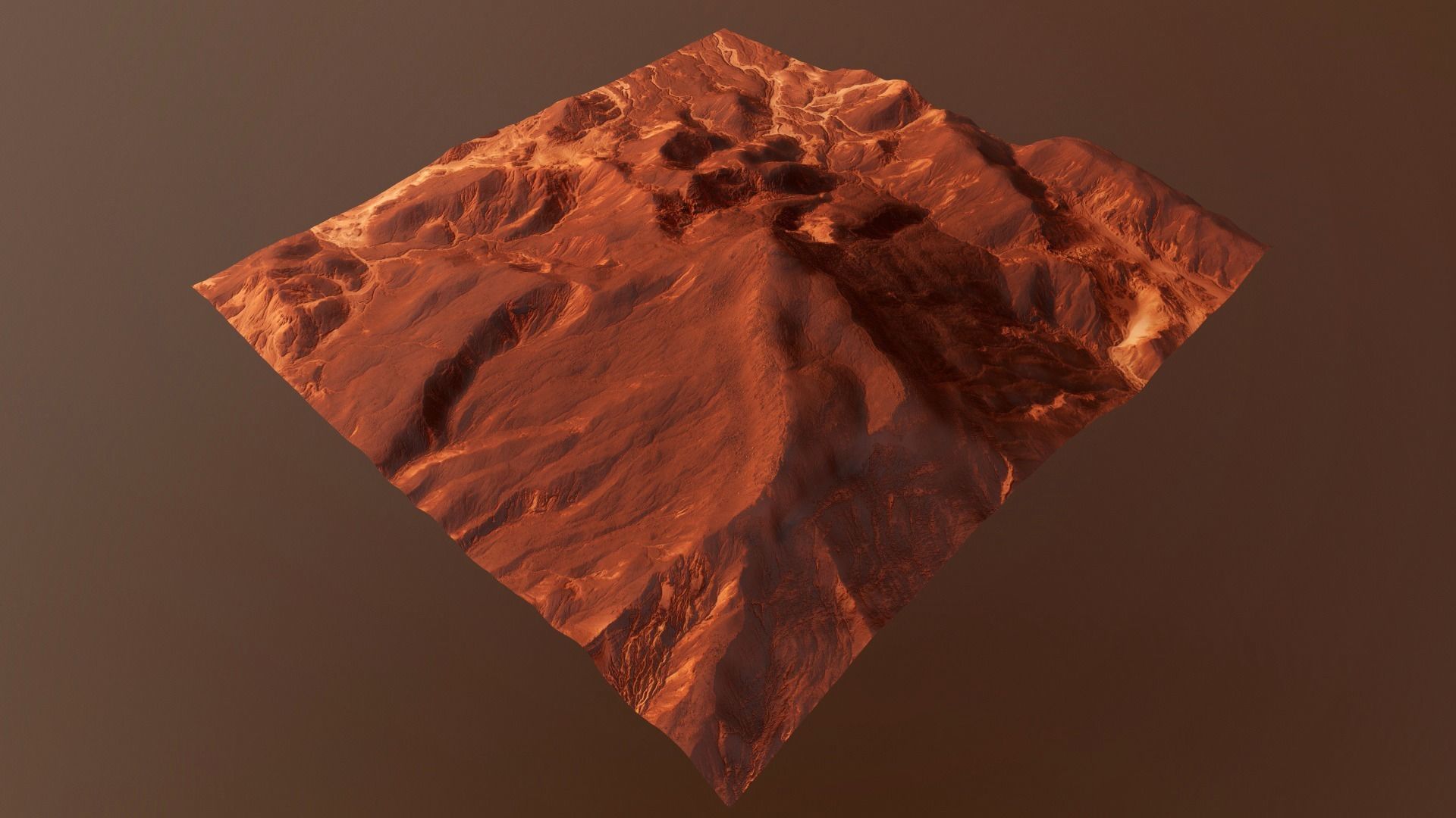 Mars Mountain Red Planet Terrain Landscape Desert PBR 07 Low-poly 3D model_22