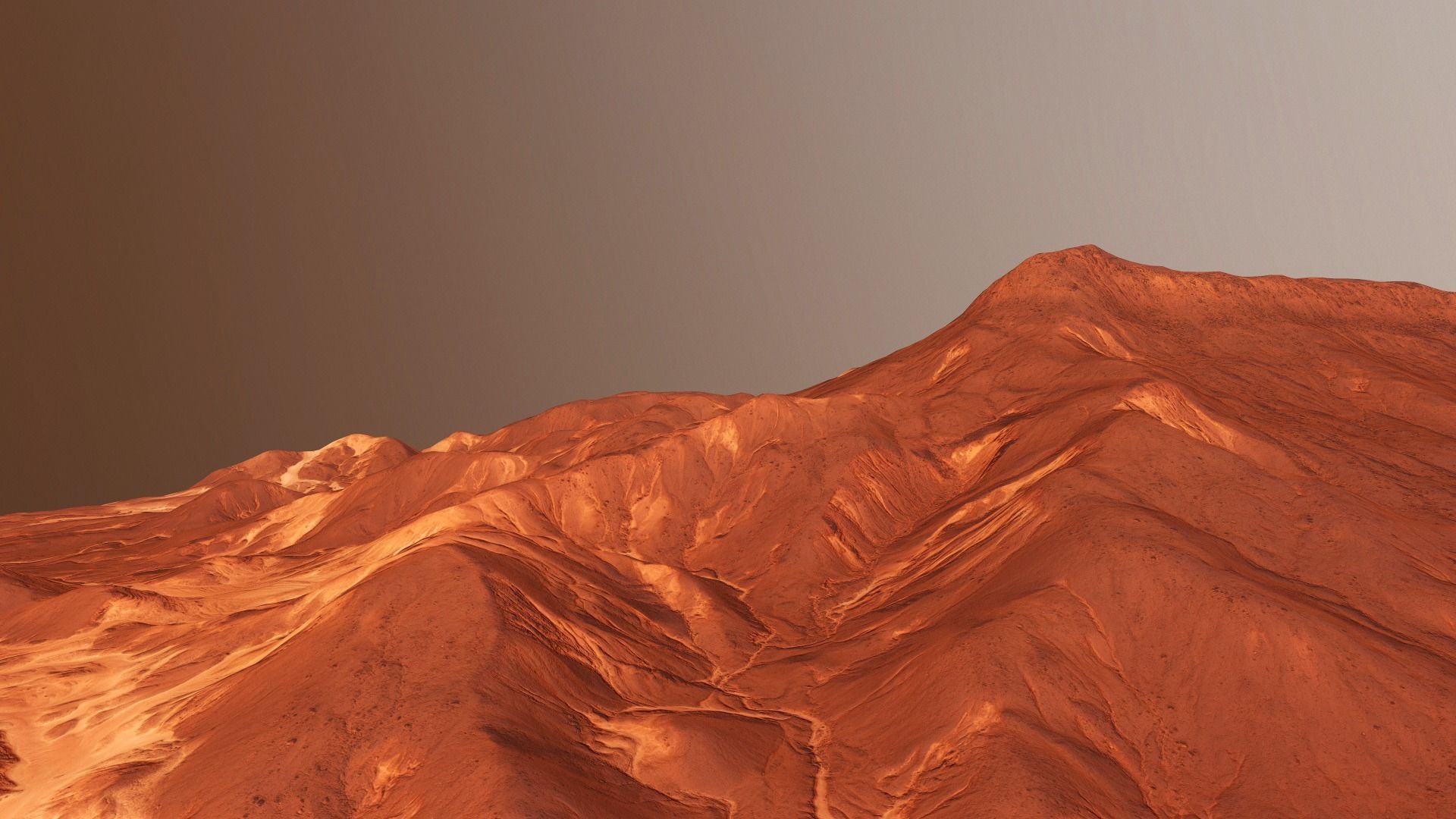 Mars Mountain Red Planet Terrain Landscape Desert PBR 07 Low-poly 3D model_2