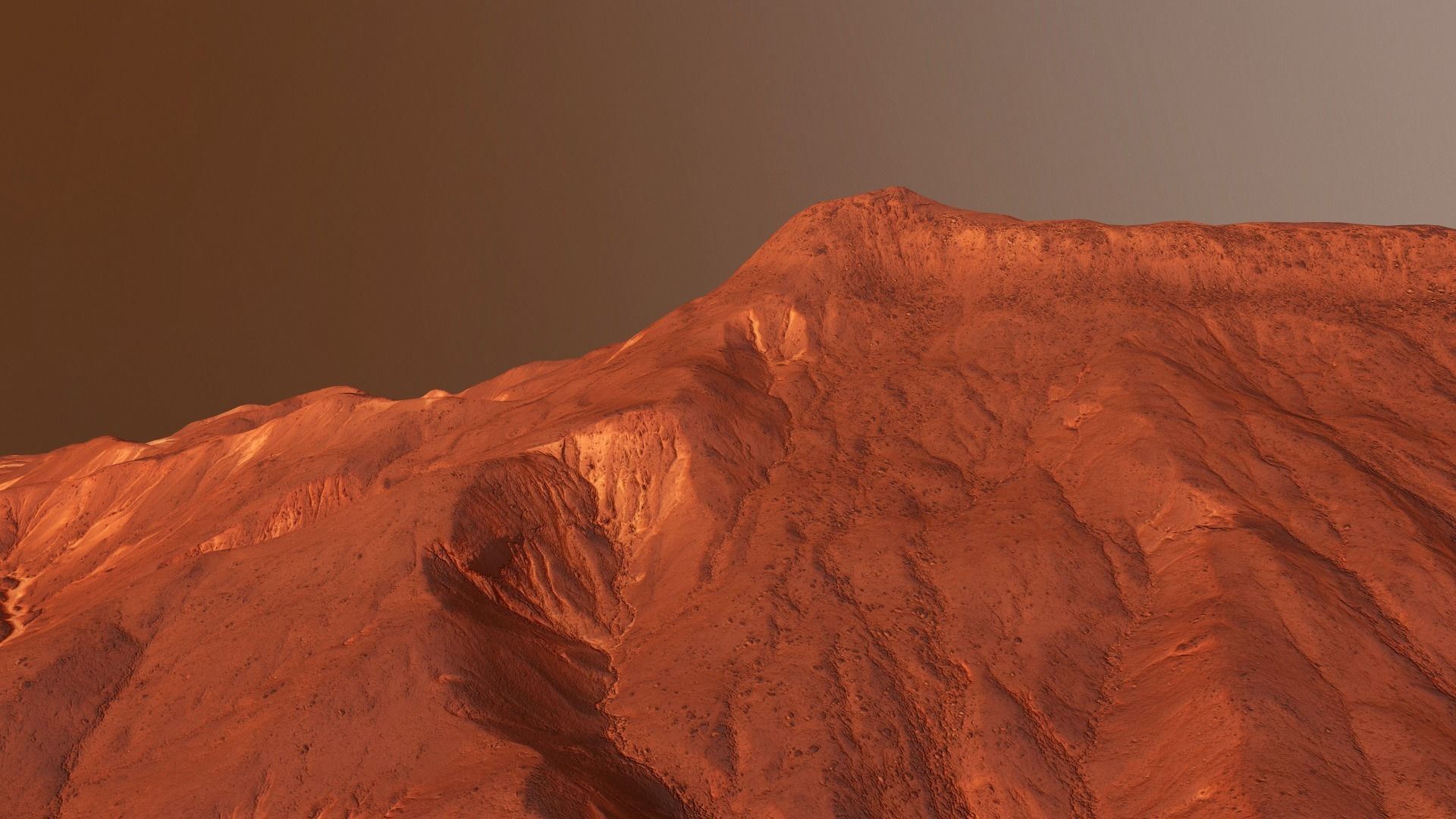 Mars Mountain Red Planet Terrain Landscape Desert PBR 07 Low-poly 3D model_11