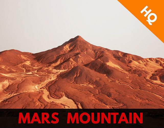 Mars Mountain Red Planet Terrain Landscape Desert PBR 07 Low-poly 3D model