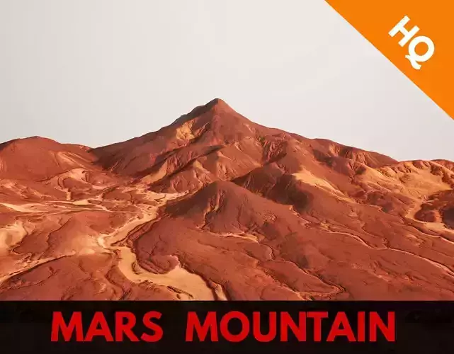 Mars Mountain Red Planet Terrain Landscape Desert PBR 07 Low-poly 3D model