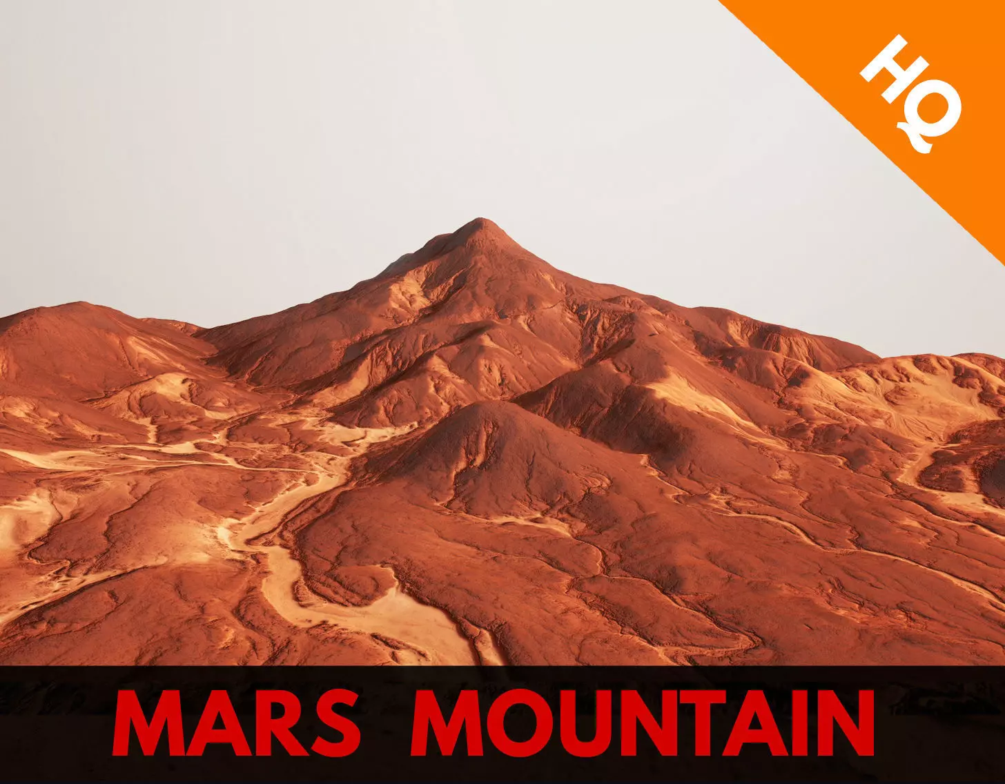 Mars Mountain Red Planet Terrain Landscape Desert PBR 07 Low-poly 3D model_0
