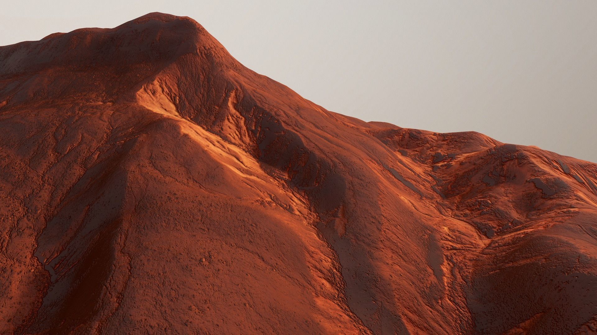 Mars Mountain Red Planet Terrain Landscape Desert PBR 07 Low-poly 3D model_13