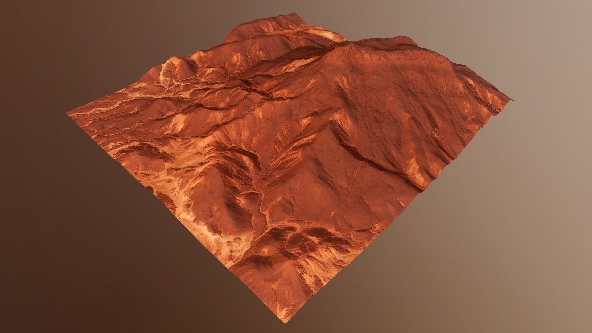 Mars Mountain Red Planet Terrain Landscape Desert PBR 07 Low-poly 3D model_1