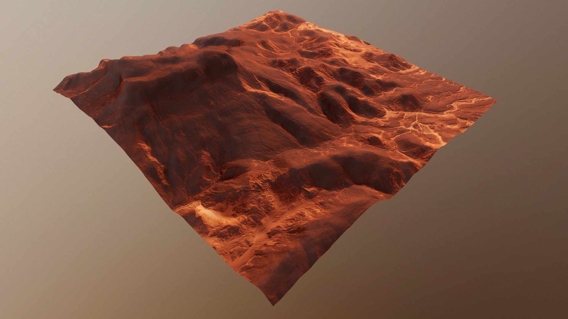 Mars Mountain Red Planet Terrain Landscape Desert PBR 07 Low-poly 3D model_23