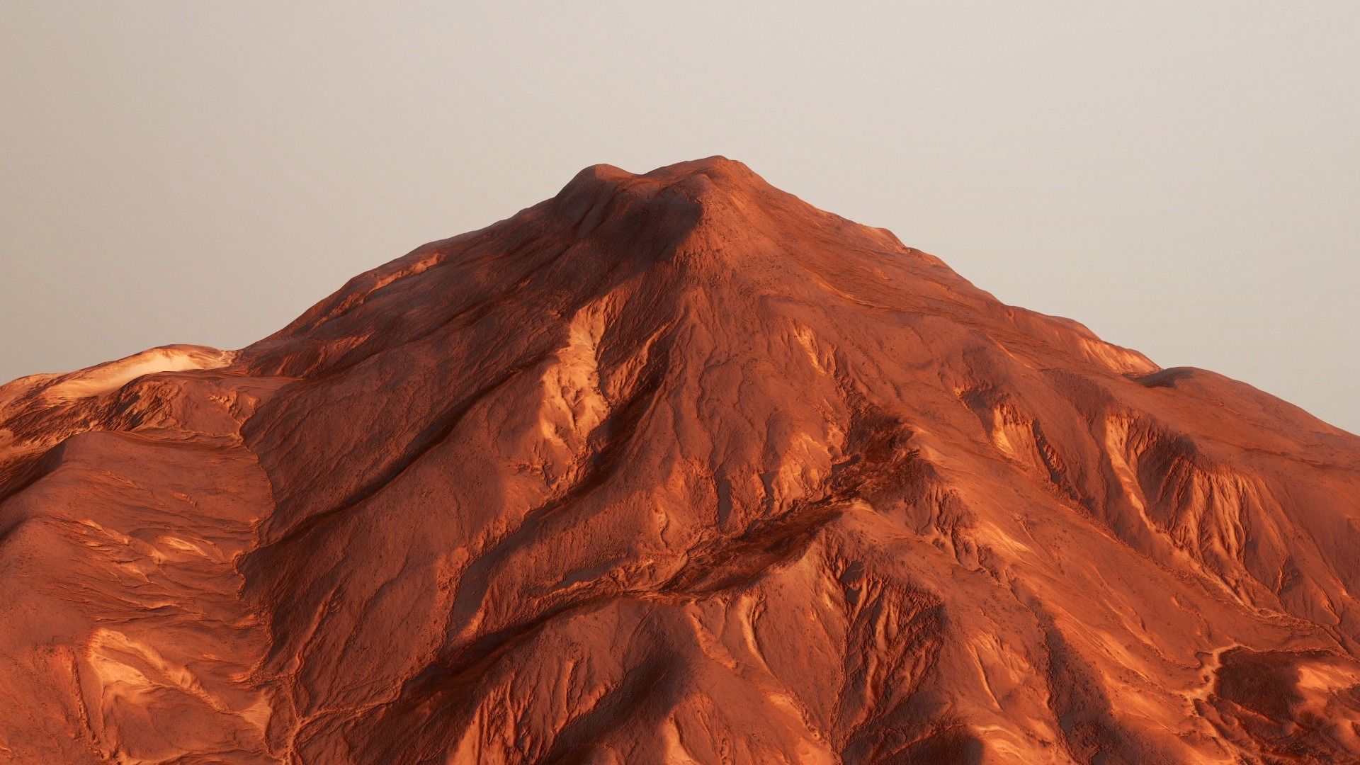 Mars Mountain Red Planet Terrain Landscape Desert PBR 07 Low-poly 3D model_16