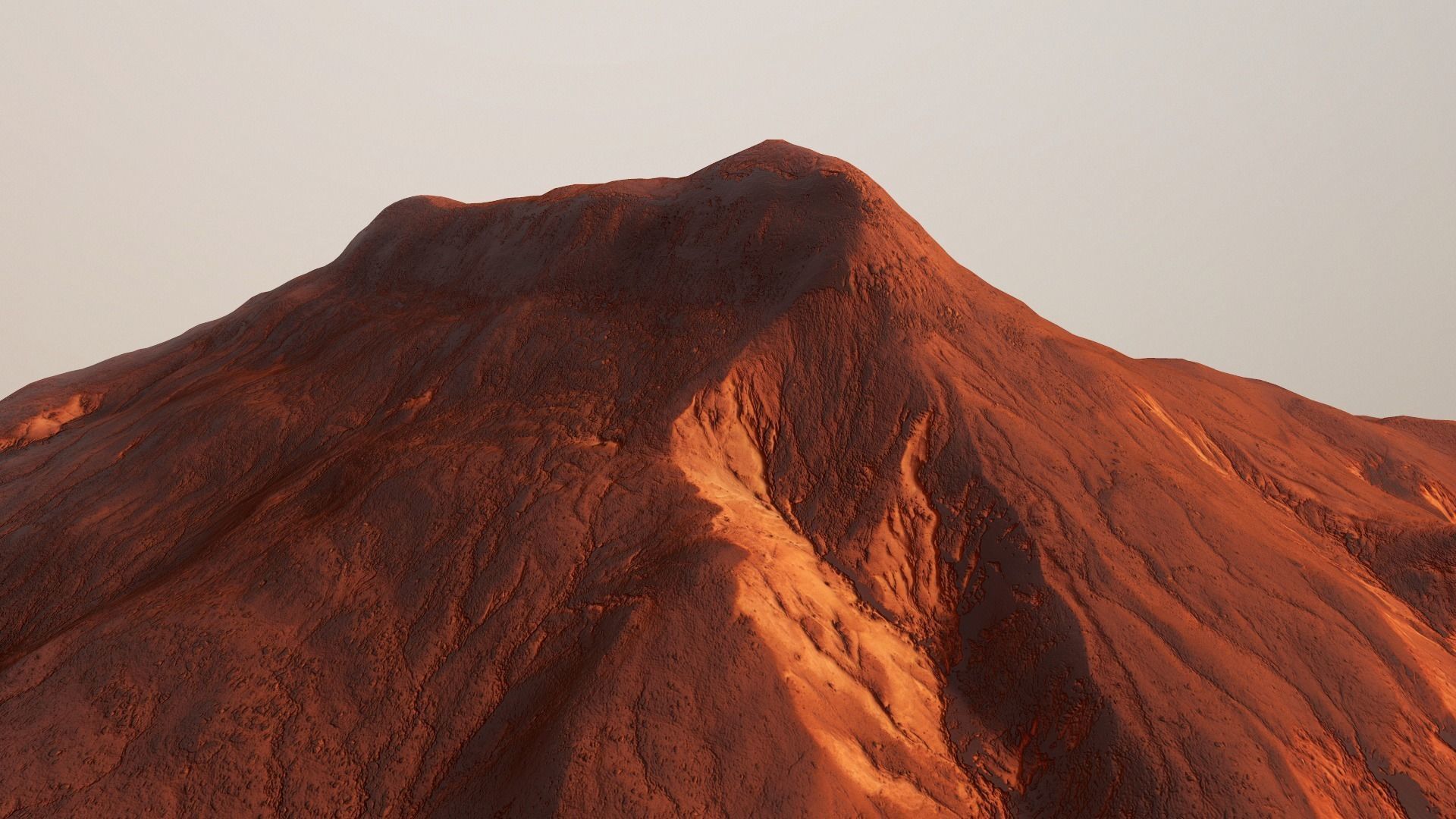 Mars Mountain Red Planet Terrain Landscape Desert PBR 07 Low-poly 3D model_17