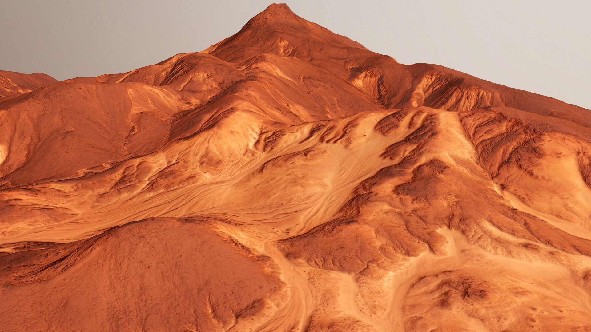Mars Mountain Red Planet Terrain Landscape Desert PBR 07 Low-poly 3D model_8