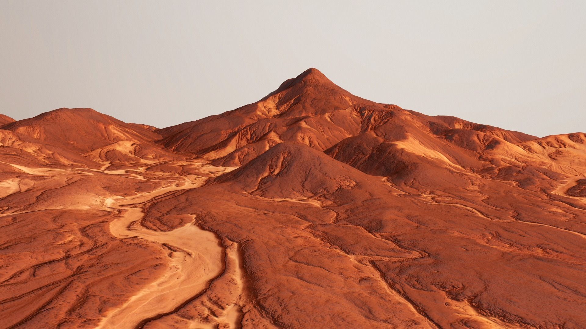 Mars Mountain Red Planet Terrain Landscape Desert PBR 07 Low-poly 3D model_4