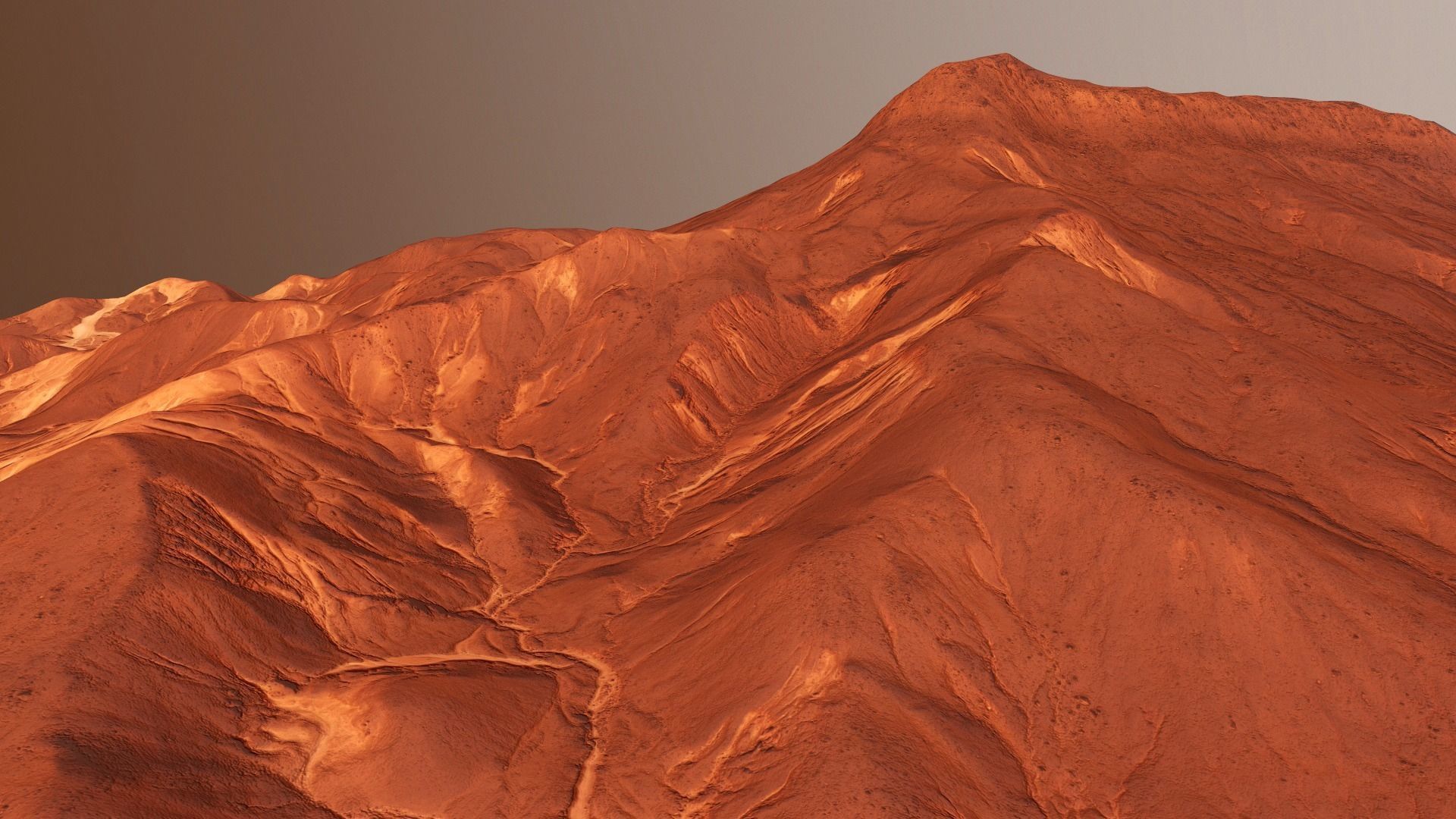 Mars Mountain Red Planet Terrain Landscape Desert PBR 07 Low-poly 3D model_14