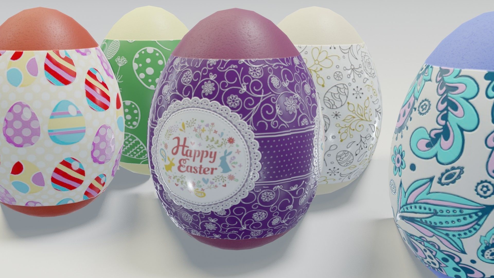 Easter Basket 3D Model Low-poly 3D model_16