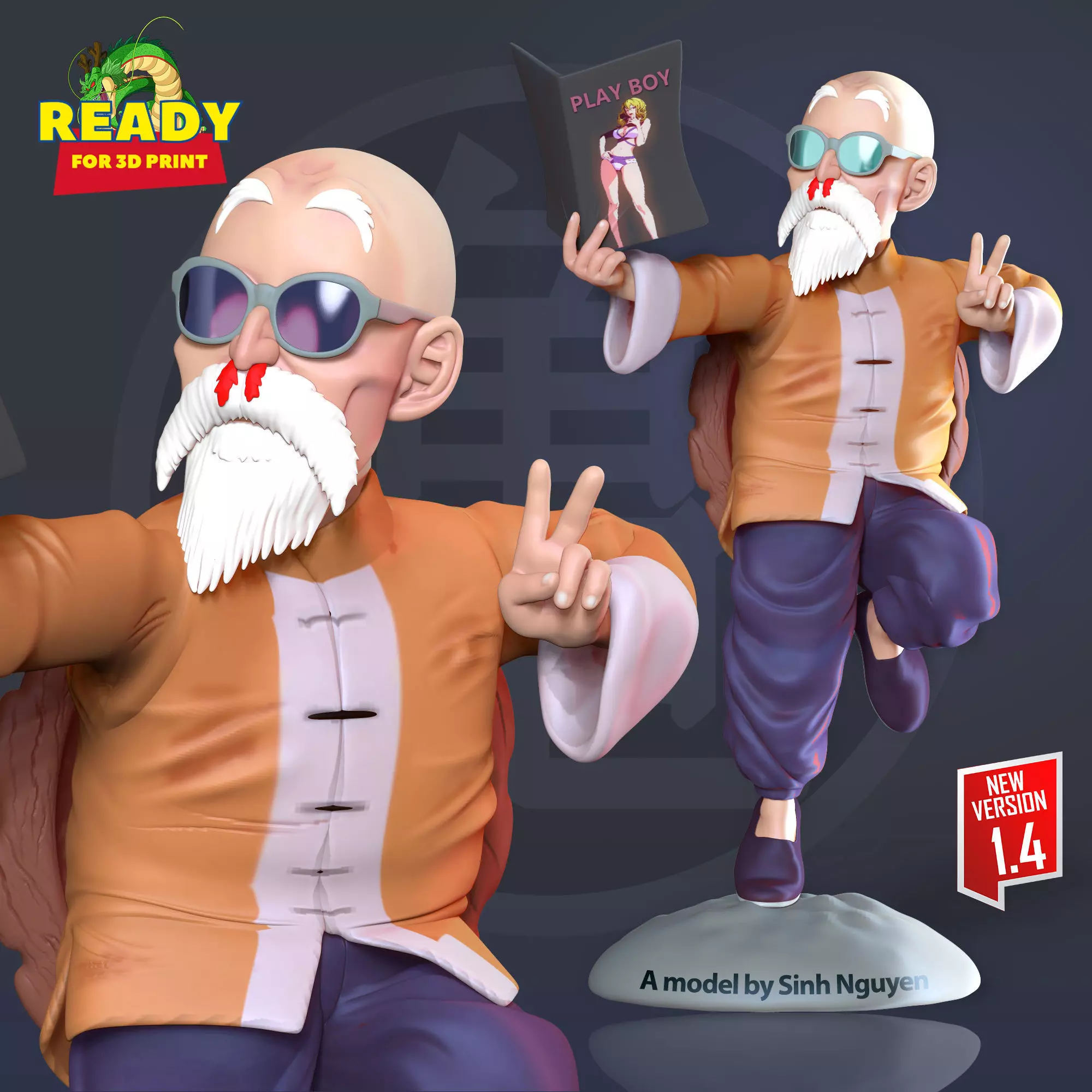 Master Roshi - Dragon Ball Fan art 3D print model_0