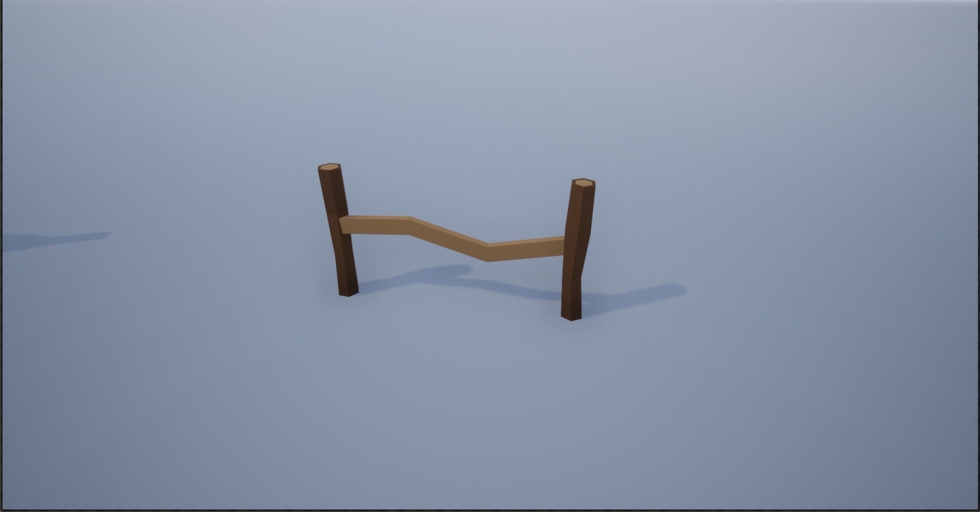 Lowpoly Polygon Cartoonish Modular Fence Low-poly 3D model_7