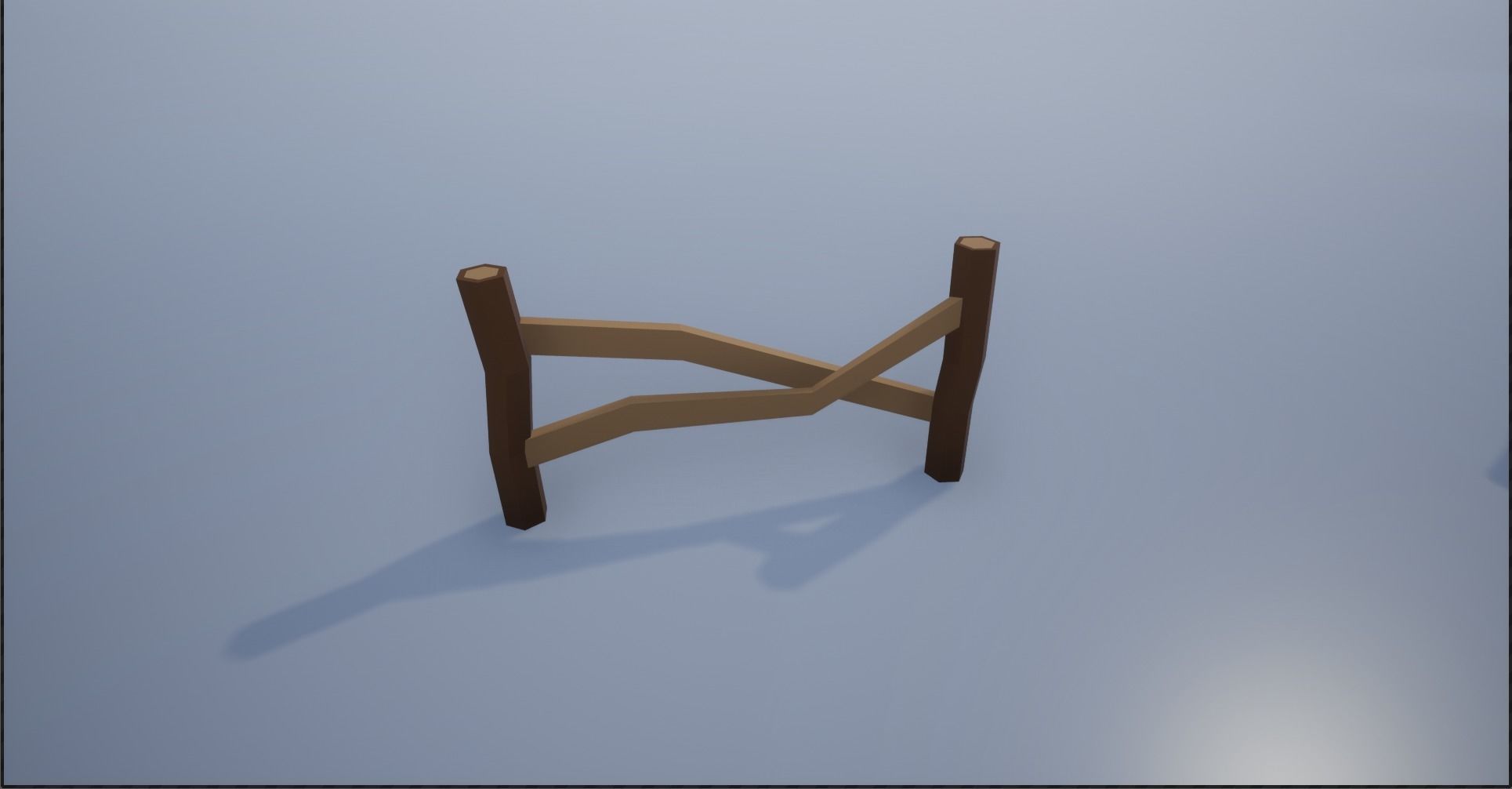 Lowpoly Polygon Cartoonish Modular Fence Low-poly 3D model_9