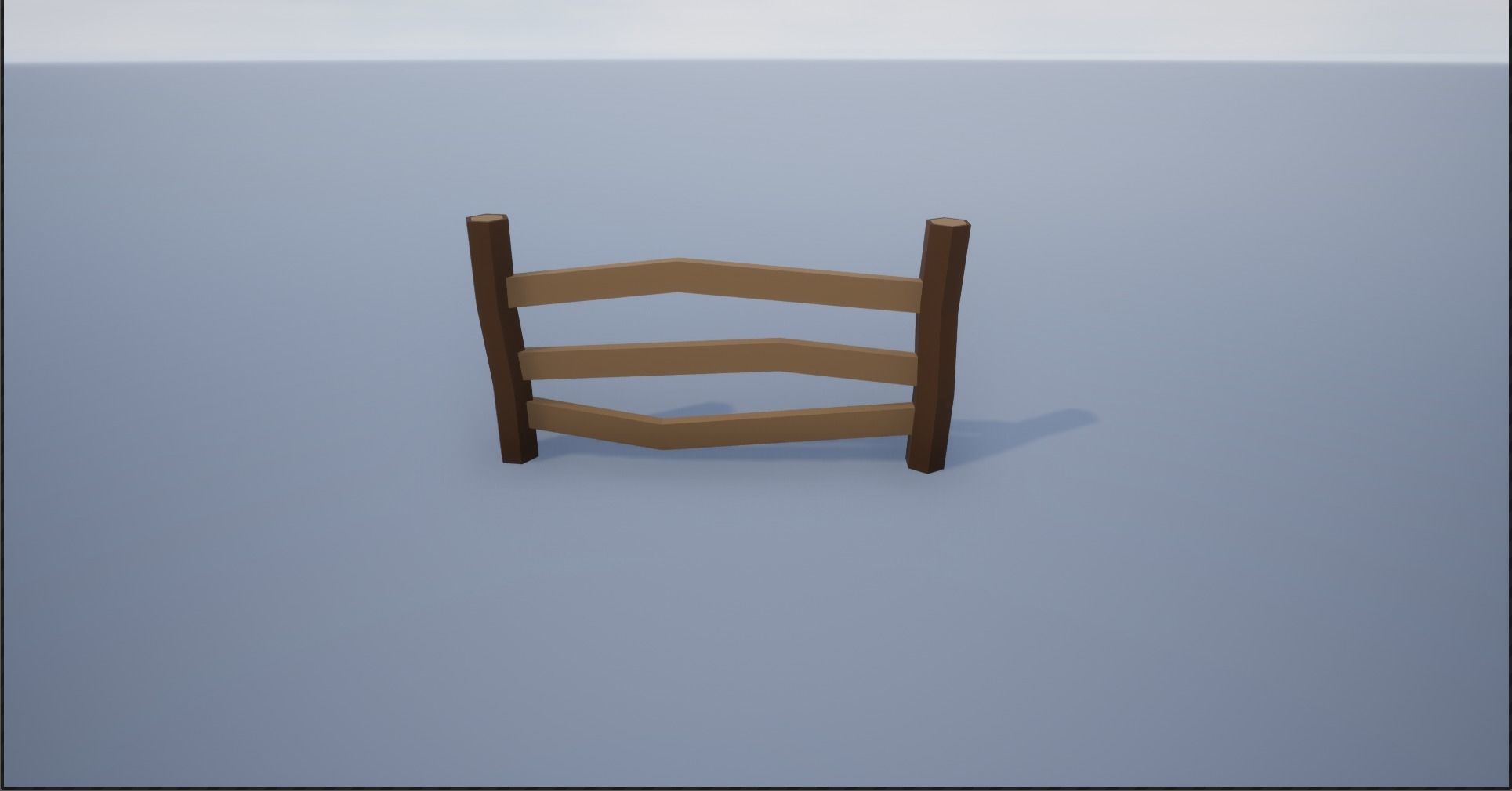 Lowpoly Polygon Cartoonish Modular Fence Low-poly 3D model_15