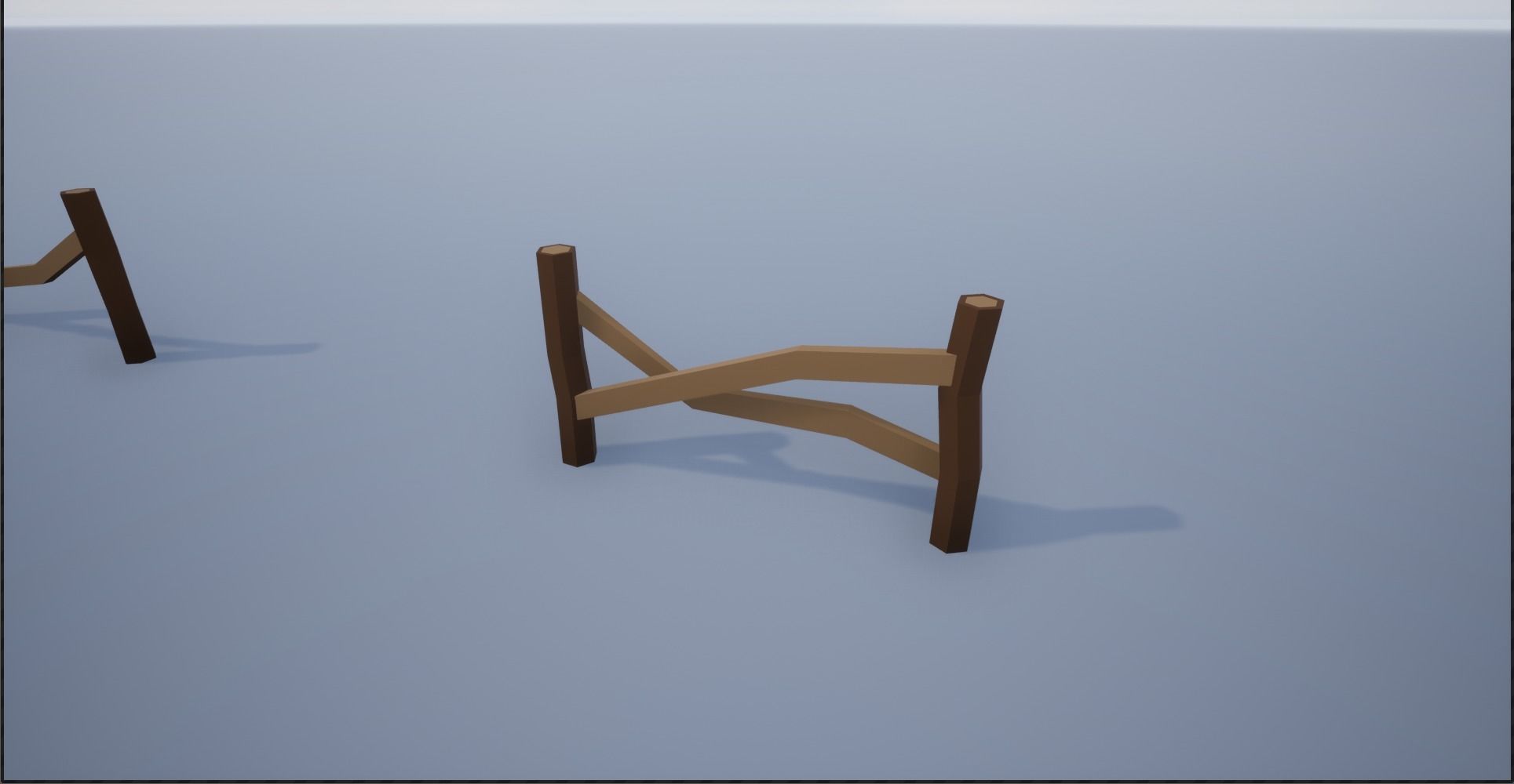 Lowpoly Polygon Cartoonish Modular Fence Low-poly 3D model_10