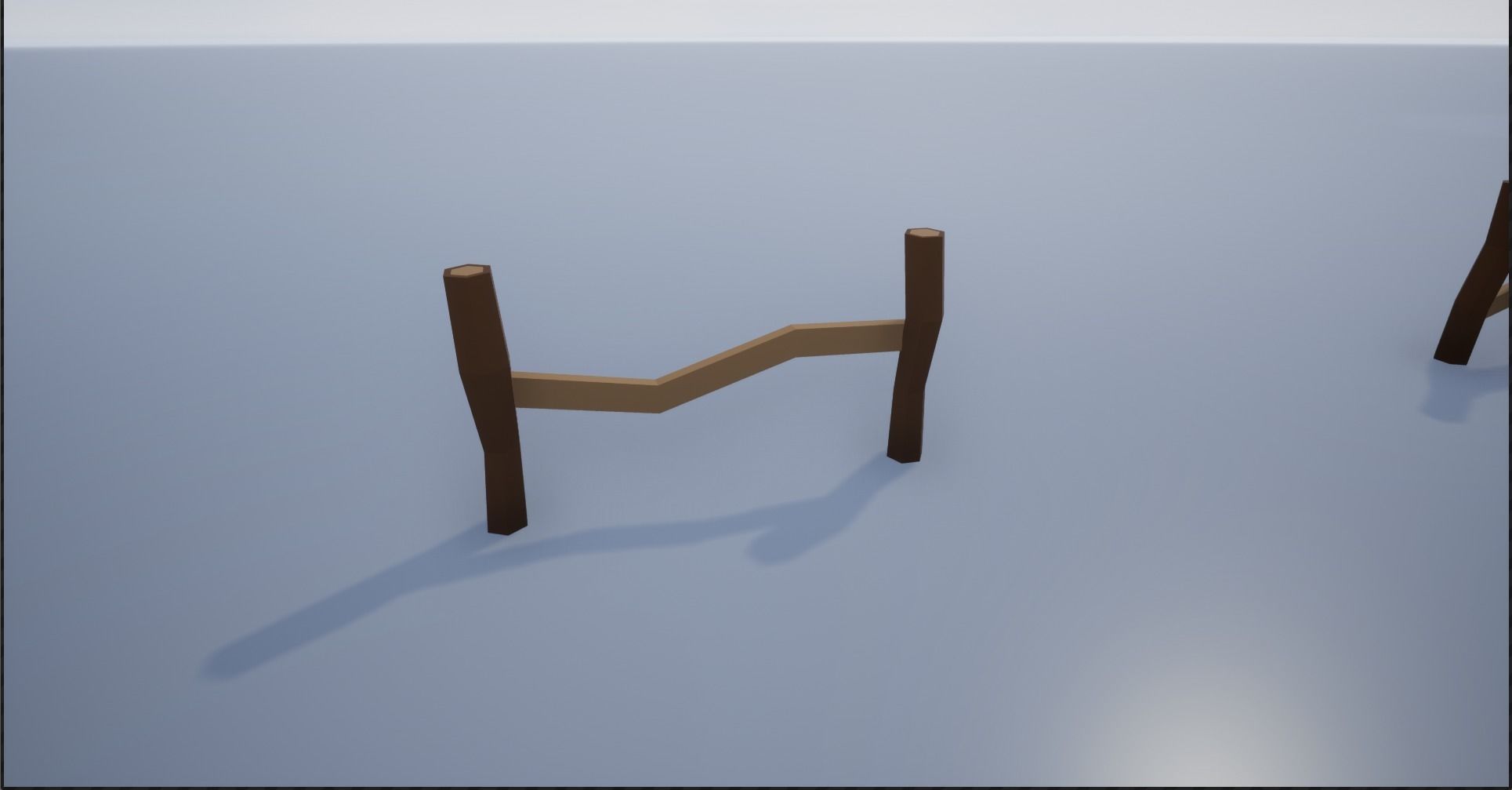 Lowpoly Polygon Cartoonish Modular Fence Low-poly 3D model_8