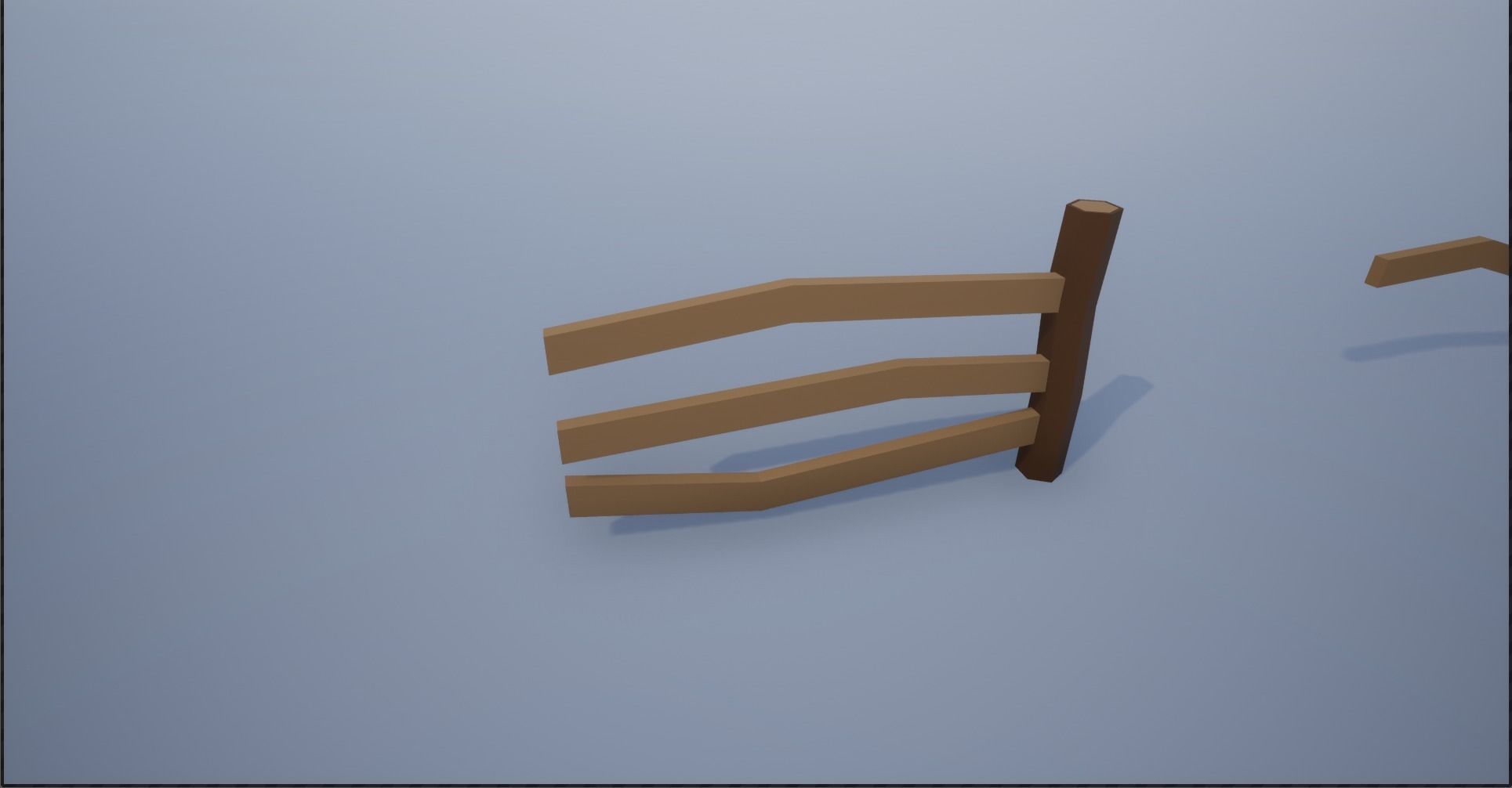 Lowpoly Polygon Cartoonish Modular Fence Low-poly 3D model_20