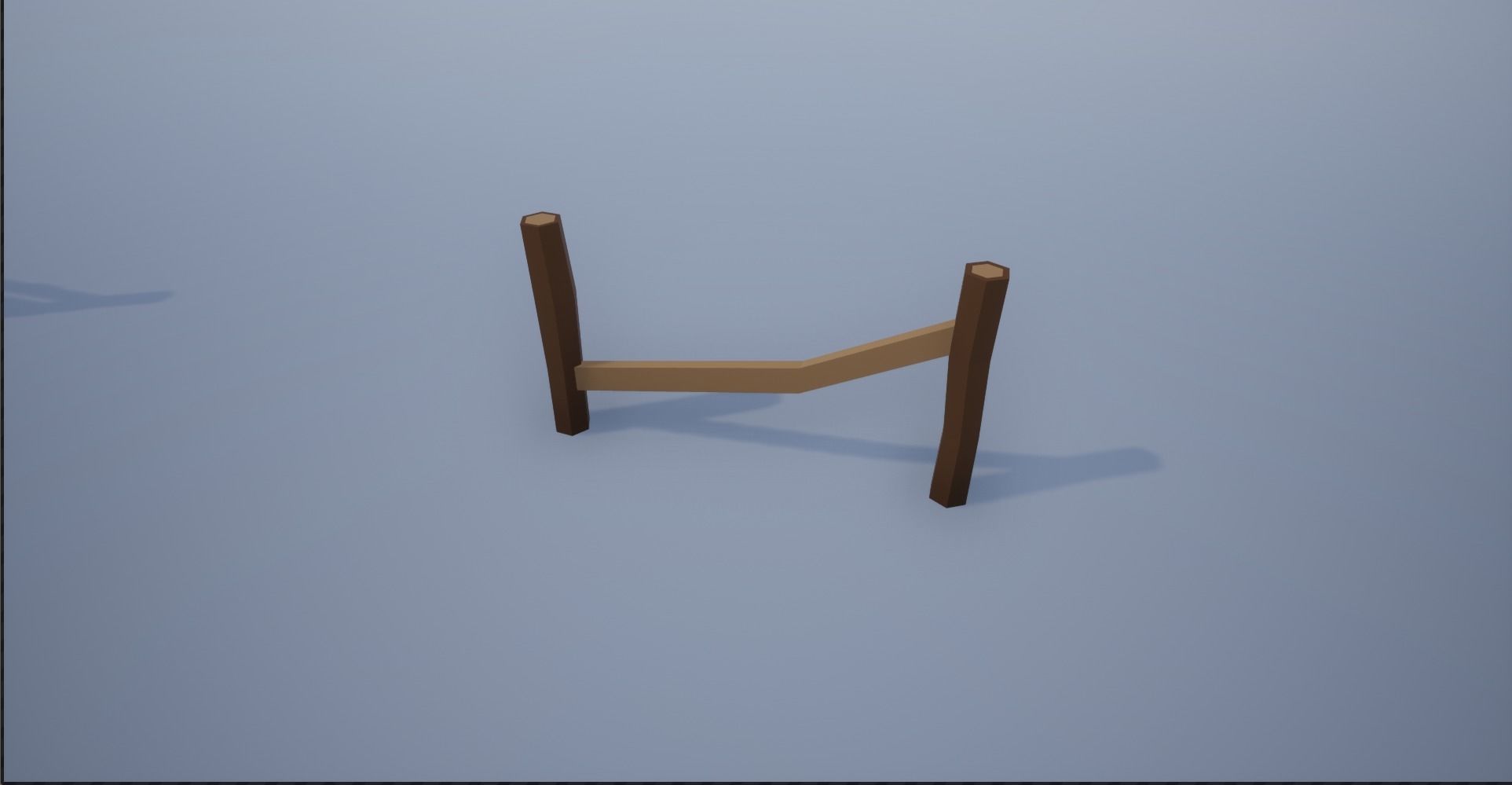 Lowpoly Polygon Cartoonish Modular Fence Low-poly 3D model_11