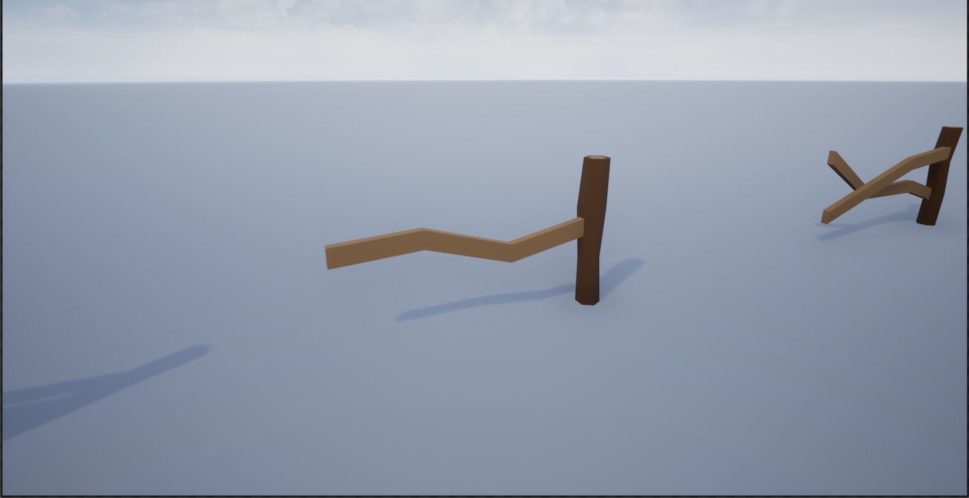 Lowpoly Polygon Cartoonish Modular Fence Low-poly 3D model_19