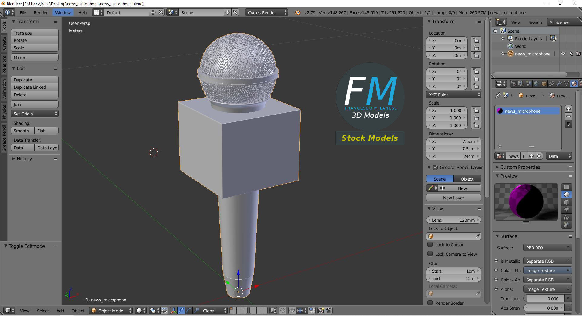 News microphone 3D model_9