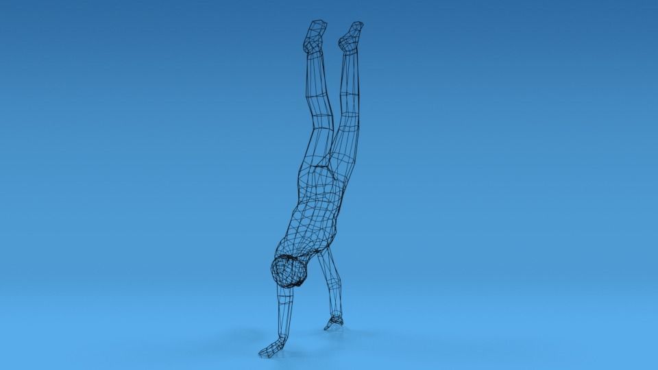 Low Poly Kid in Handstand Pose Low-poly 3D model_13