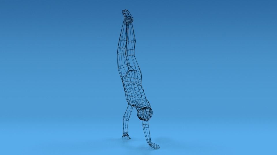 Low Poly Kid in Handstand Pose Low-poly 3D model_10