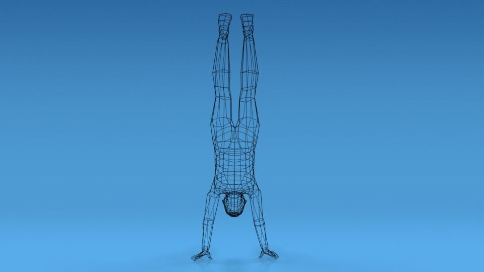 Low Poly Kid in Handstand Pose Low-poly 3D model_12