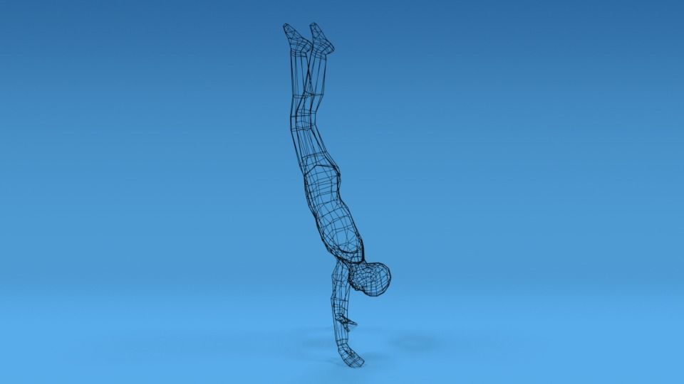 Low Poly Kid in Handstand Pose Low-poly 3D model_14