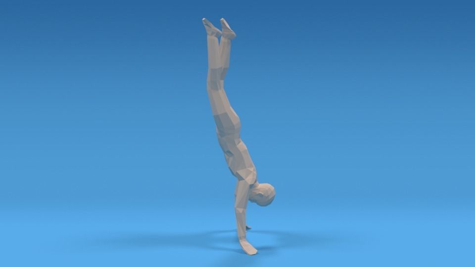 Low Poly Kid in Handstand Pose Low-poly 3D model_5