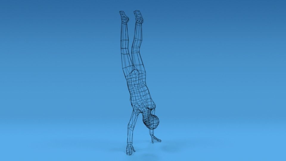 Low Poly Kid in Handstand Pose Low-poly 3D model_16