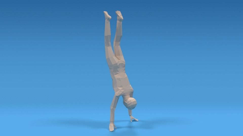 Low Poly Kid in Handstand Pose Low-poly 3D model_7