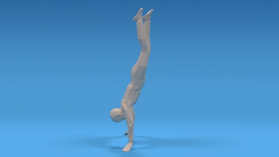 Low Poly Kid in Handstand Pose Low-poly 3D model_3