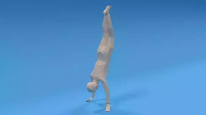 Low Poly Kid in Handstand Pose