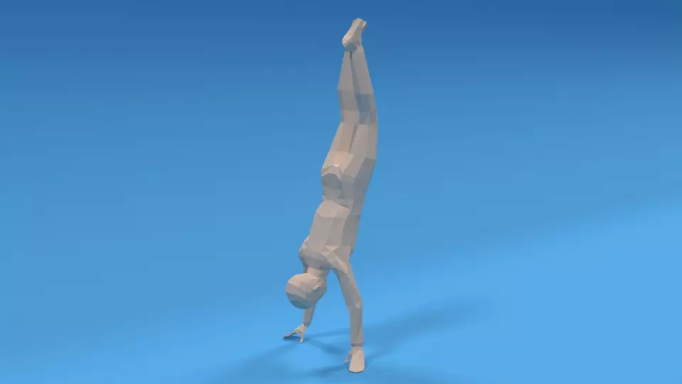 Low Poly Kid in Handstand Pose Low-poly 3D model_0