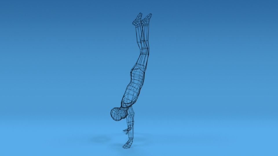 Low Poly Kid in Handstand Pose Low-poly 3D model_9